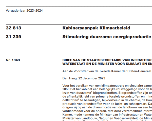 Kamerbrief Kabinetsaanpak Klimaatbeleid Stimulering Duurzame ...