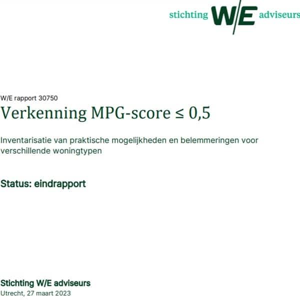 Scenario’s voor realisatie van een zeer lage MPG-score (0,5 of lager)