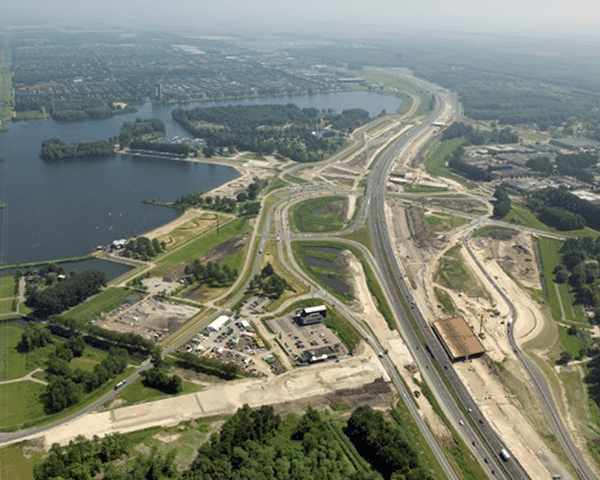 Snelweg A6 bij Almere