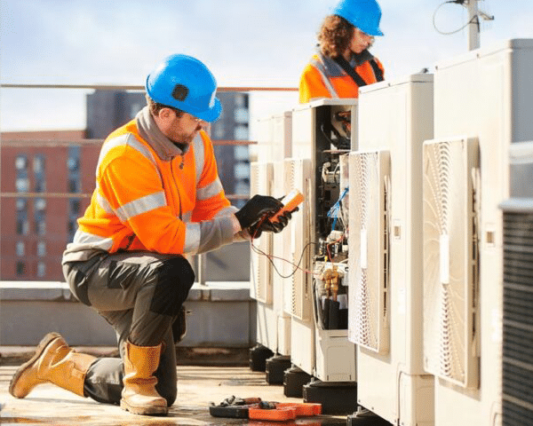 Installateurs aan het werk